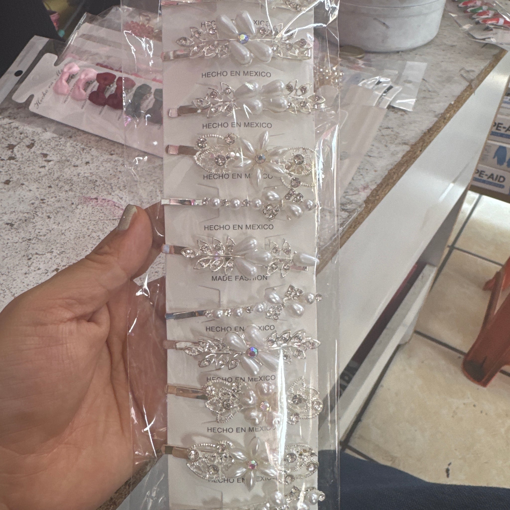 Pasador plata perla pieza