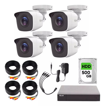 Kit Cctv 4 Cámaras Hilook 2mp 1080p 500Gb