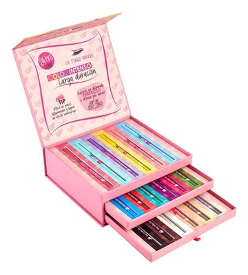 Pink up, Long lasting eye liner box collection, caja de delineadores.